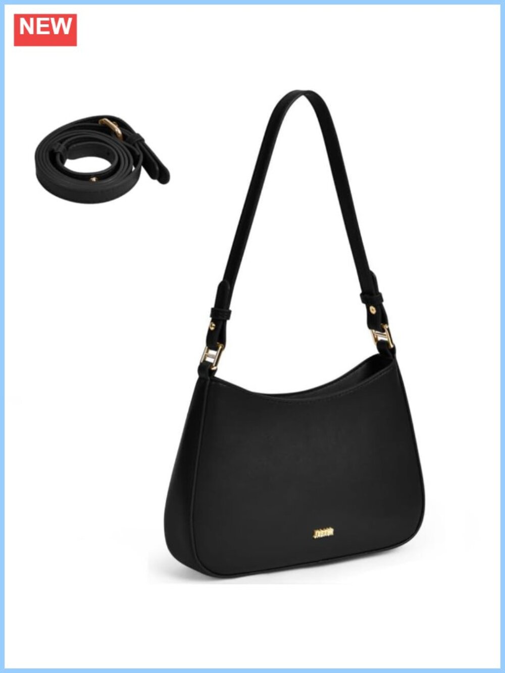 Leather Shoulder Bag for Women, Hobo Handbag with 2 Adjustable Straps